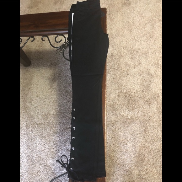 Ponte skinny lace up pants - Picture 5 of 8